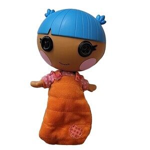 Lalaloopsy 7" Baby Doll Blue Hair & White Diaper in orange sack dress